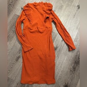 Maternity fall dress pumpkin orange